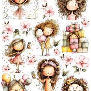 Arkusz dodatków do wycinania - Dziewczynki 04