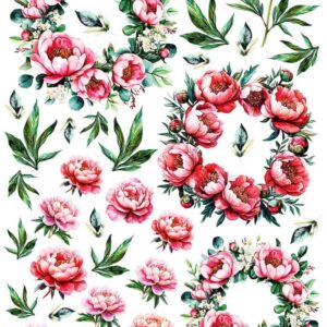 Arkusz dodatków do wycinania - Kwiaty 35 - Piękne piwonie