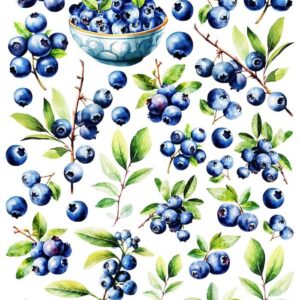 Arkusz dodatków do wycinania - Owoce 03 - Borówki