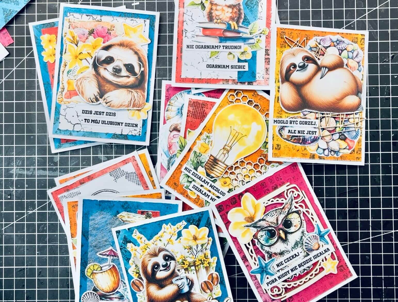 KOLOROWE KARTY MOCY - WARSZTAT ONLINE Z MATERIAŁAMI