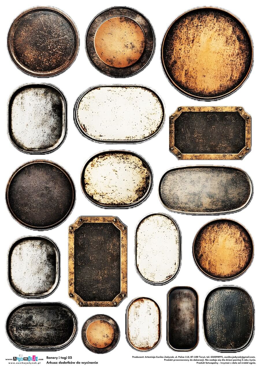 Arkusz dodatków do wycinania - Banery i tagi 03