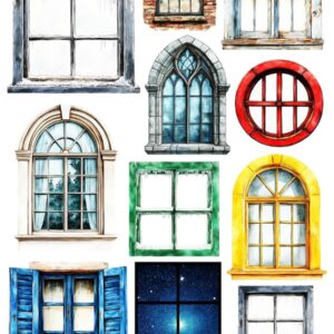 Arkusz dodatków do wycinania - Parapetówka 05 - Okna