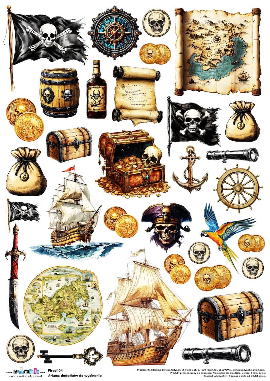 Arkusz dodatków do wycinania - Piraci 04