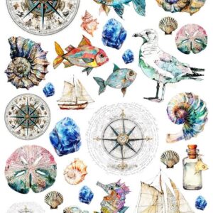 Arkusz dodatków do wycinania - Art journal 07 - Morskie opowieści