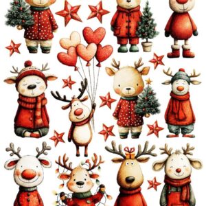 Arkusz dodatków do wycinania - Boże Narodzenie 37 - Słodkie reniferki