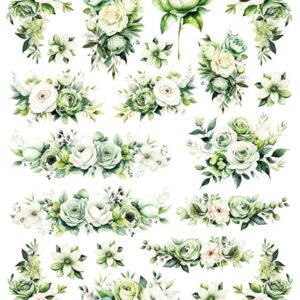 Arkusz dodatków do wycinania - Kwiaty 39 - Zielone