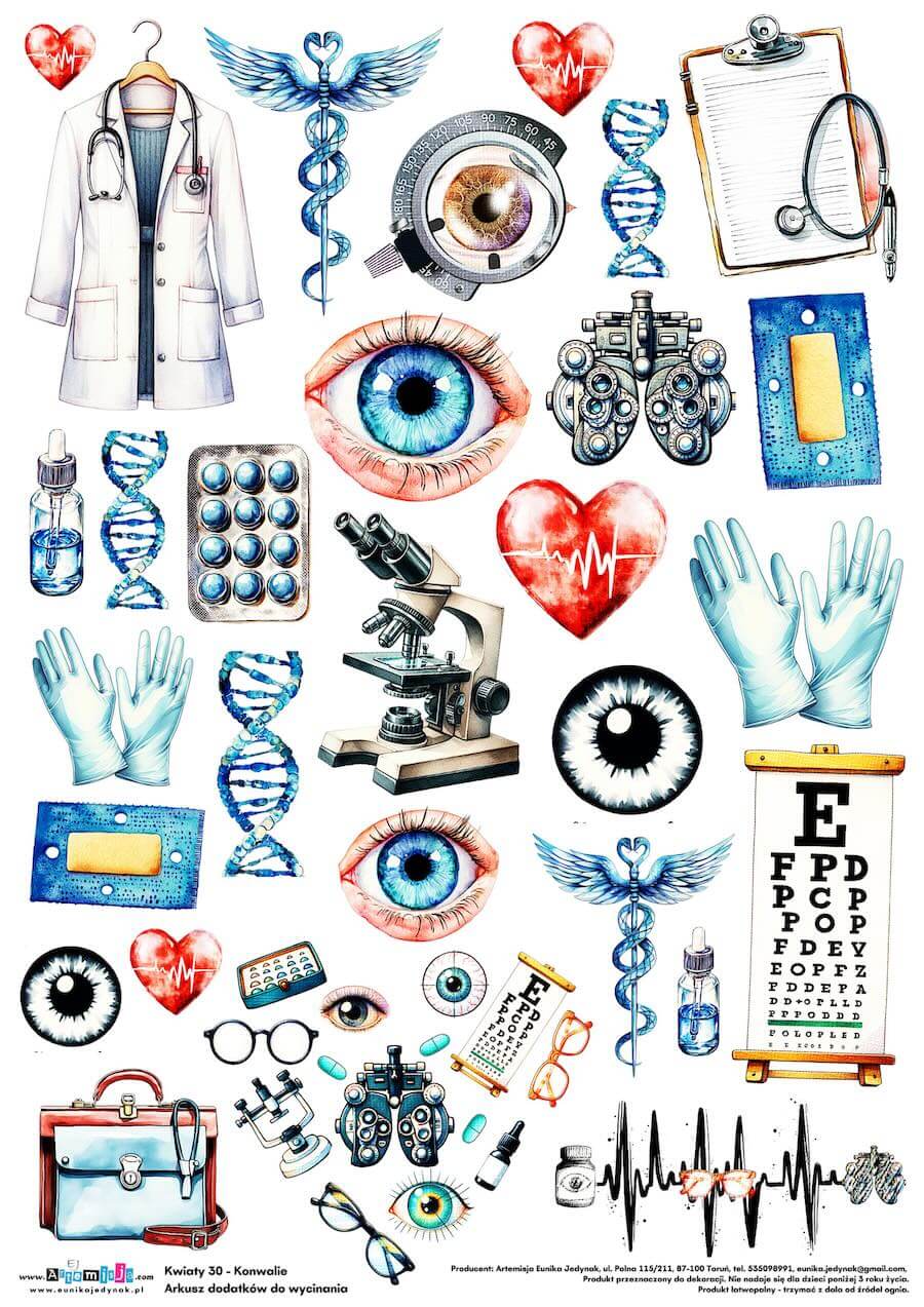 Arkusz dodatków do wycinania - Medycyna 06 - Okulistyka