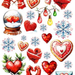 Arkusz dodatków do wycinania - Miłość 04 - Zima