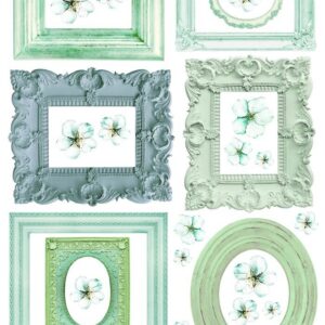 Arkusz dodatków do wycinania - Ramki 07 - Zielone