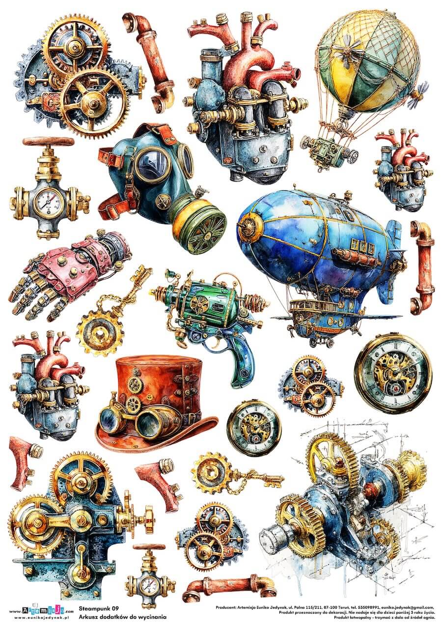 Arkusz dodatków do wycinania - Steampunk 09