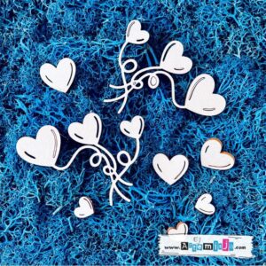 Tekturka: Miłość 30 - Balony z serc + serduszka