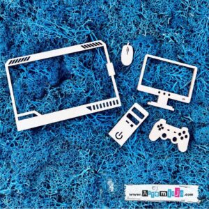 Tekturka: Sprzęty 08 - Ramka, komputer, monitor, mysz, pad