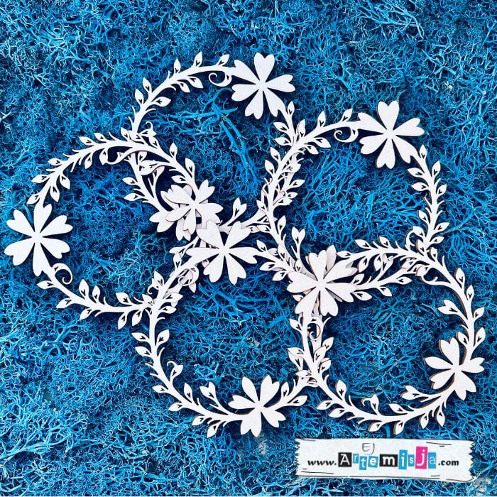 Tekturka: Zestaw do exploding boxa 07 - Wianki kwiatkowe - 5 szt.