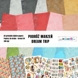 PODRÓŻ MARZEŃ - DUŻY ZESTAW PAPIERÓW DO DRUKU ARTEMISJA DIGITAL - 24 arkusze