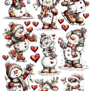 Arkusz dodatków do wycinania - Bałwanki 06