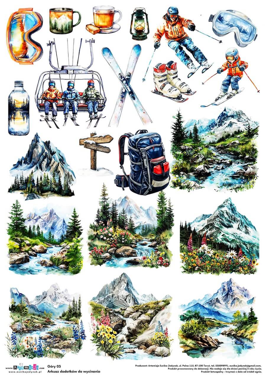 Arkusz dodatków do wycinania - Góry 03