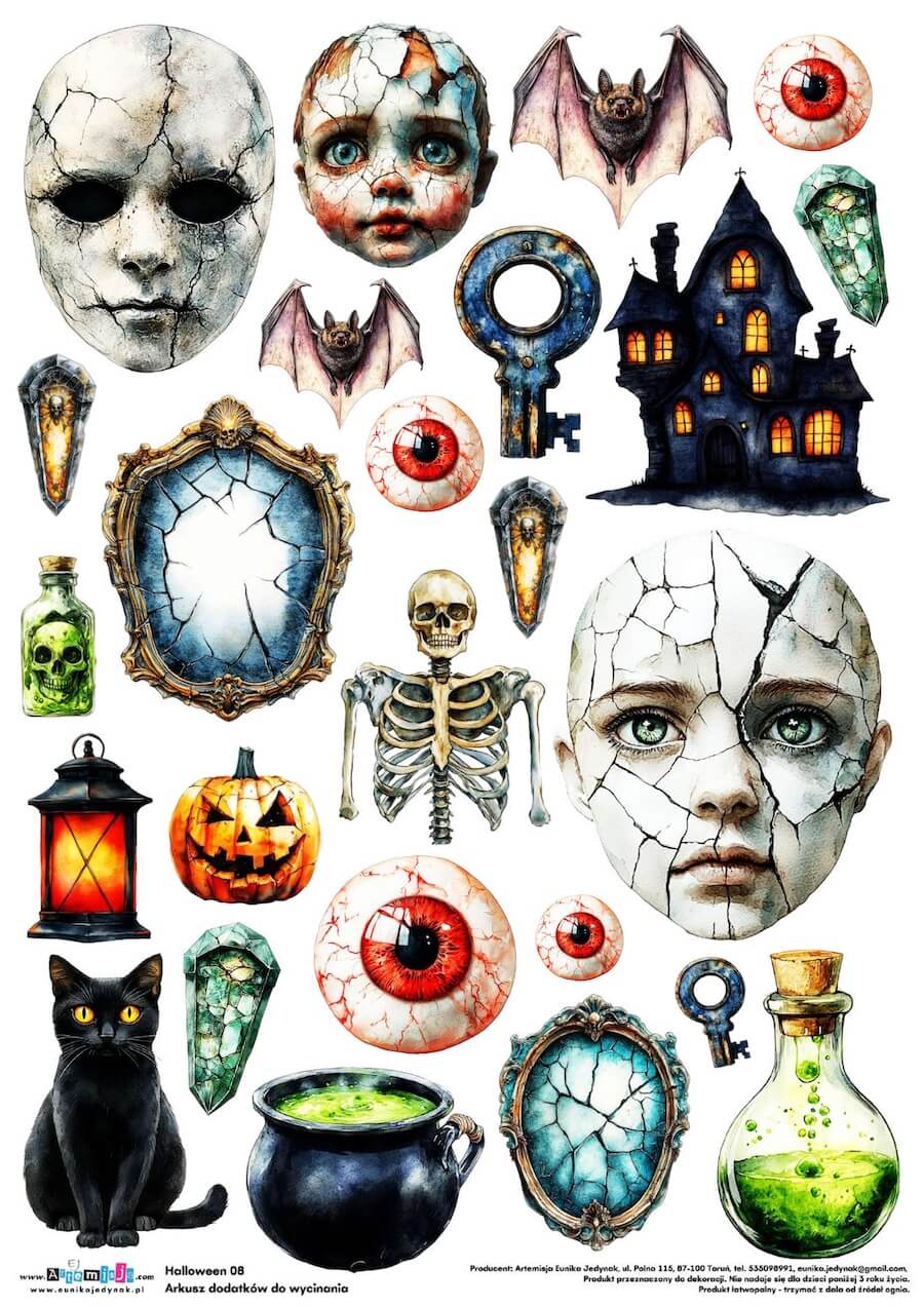 Arkusz dodatków do wycinania - Halloween 08