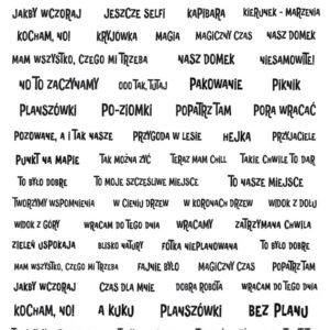 Arkusz dodatków do wycinania - Napisy 04 - Przygoda w lesie