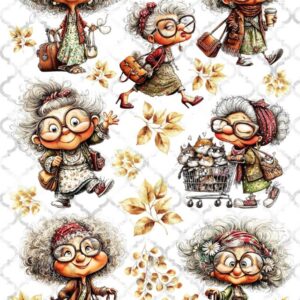 Arkusz dodatków do wycinania - Dzień babci i Dziadka 09 - Złoty wiek Babci