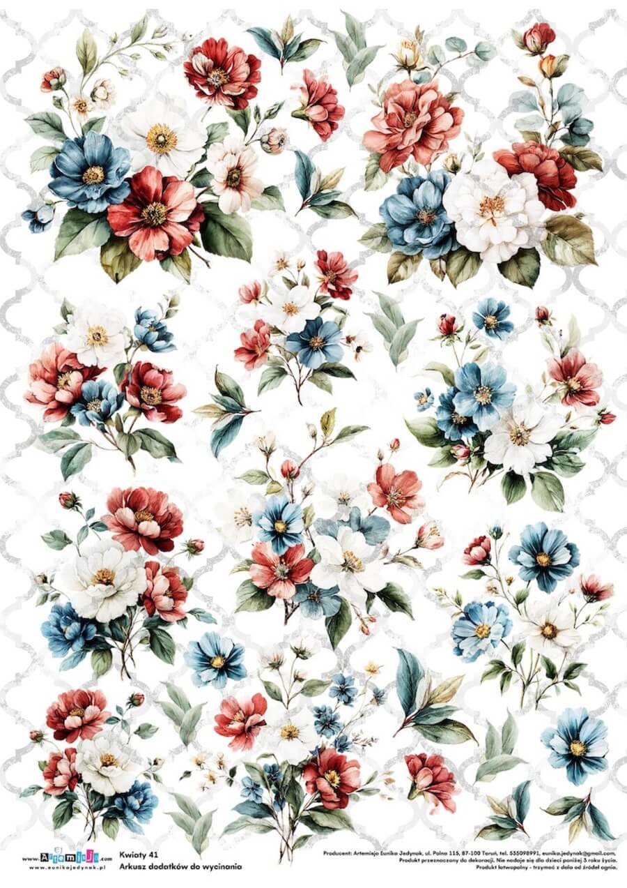 Arkusz dodatków do wycinania - Kwiaty 41