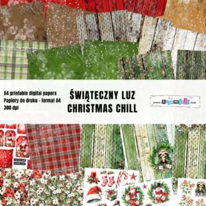 ZESTAW PAPIERÓW DO DRUKU XXL - ARTEMISJA DIGITAL ŚWIĄTECZNY LUZ - CHRISTMAS CHILL - 34 arkusze
