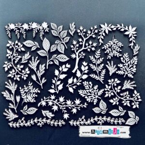 Tematyczny zestaw tekturek 01 - Gałązki i listki