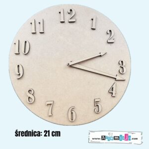 HDF ZEGAR - Tarcza zegara + cyferki + wskazówki 21 cm