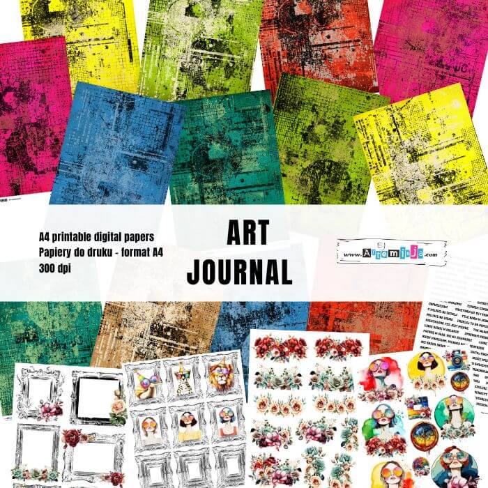 ART JOURNAL - ZESTAW PAPIERÓW DO DRUKU ARTEMISJA DIGITAL - 18 arkuszy