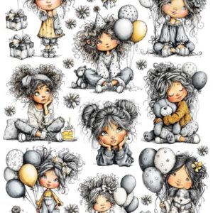 Arkusz dodatków do wycinania - Dziewczynki 07