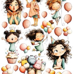 Arkusz dodatków do wycinania - Dziewczynki 08