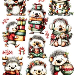 Arkusz dodatków do wycinania - Boże Narodzenie 41 - Jeżowe Święta