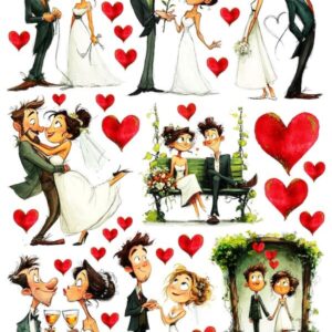 Arkusz dodatków do wycinania - Ślub 16