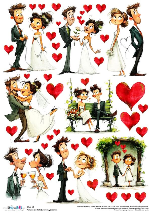 Arkusz dodatków do wycinania - Ślub 16