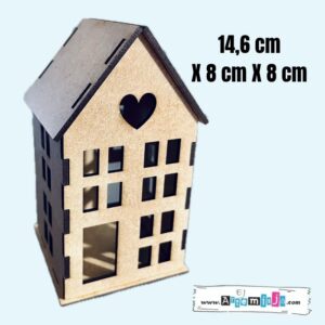 Baza do zdobienia HDF – Domek / lampion 14,6 cm x 8 cm x 8 cm