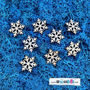 Element dekoracyjny z HDF – Śnieżynki – wysokość 2,9 cm - 8 szt.