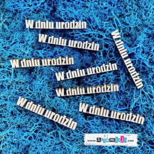 Tekturka: Napisy 26 - W dniu urodzin - 8 szt.