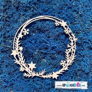 Tekturka: Wianek 30 - Zimowy [gwiazdki, śnieżynki]