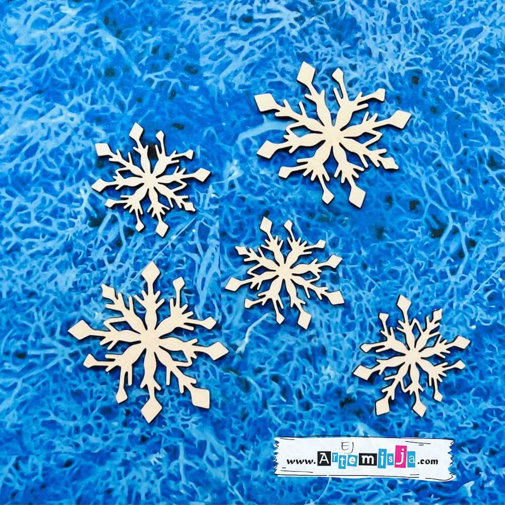 Tekturka: Boże Narodzenie 93 - Niesymetryczne śnieżynki 5 szt.
