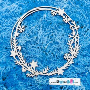 Tekturka: Wianek 31 – Zimowy [gwiazdki, śnieżynki] SREBRNY