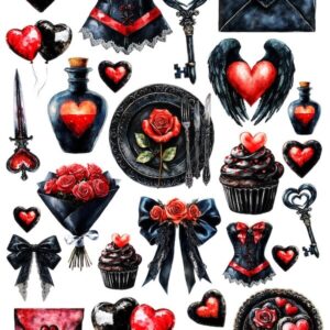 Arkusz dodatków do wycinania - Miłość 06 - Gothic