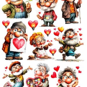 Arkusz dodatków do wycinania - Miłość 07