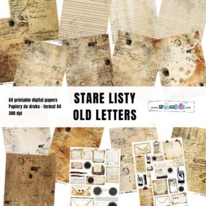 STARE LISTY - ZESTAW PAPIERÓW DO DRUKU ARTEMISJA DIGITAL - 16 arkuszy