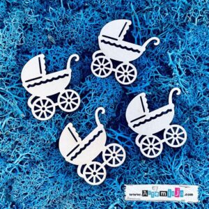 Tekturka: Dziecięcy zestaw 22 - Wózek mały - 4 szt.