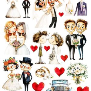 Arkusz dodatków do wycinania - Ślub 17