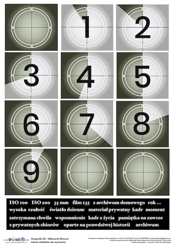 Arkusz dodatków do wycinania - Fotografia 05 - Odliczanie filmowe