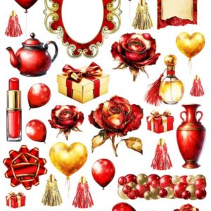 Arkusz dodatków do wycinania - Impreza 11 - Czerwień i złoto