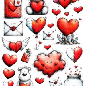 Arkusz dodatków do wycinania - Walentynki 16