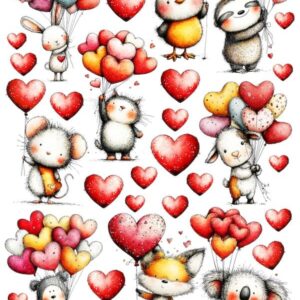 Arkusz dodatków do wycinania - Walentynki 13