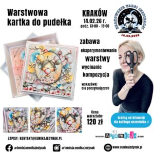 Warsztat stacjonarny „Warstwowa kartka do pudełka” [Krakowskie Targi Inspiracji, Kraków 14.02.26 r.]