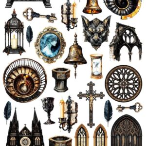 Arkusz dodatków do wycinania - Gotyk 01 - Tajemnice katedry